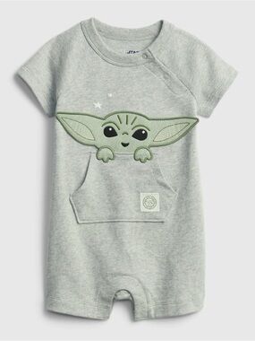 Baby Gap x Star Wars Grogu Baby Yoda 3D Graphic Romper 6-12 Months